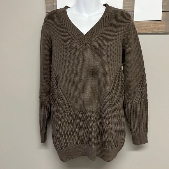 Athleta Repreve Teton V-neck Relaxed Sweater- Small - Picture 1 of 16